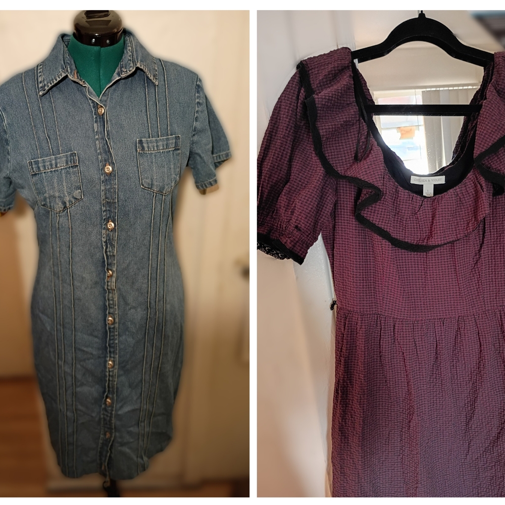 Expressions Classic Blue Denim Button-Up Dress